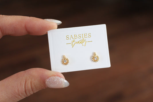 Dainty Rope Stud 18k Gold Plated