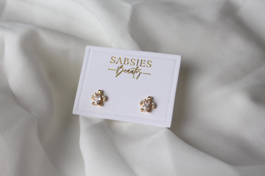 Crystal Turtle Stud | 18k Gold Plated