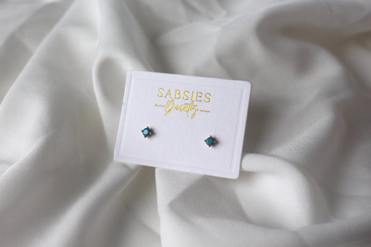 Dainty Turquoise Stud | 18k Gold Plated