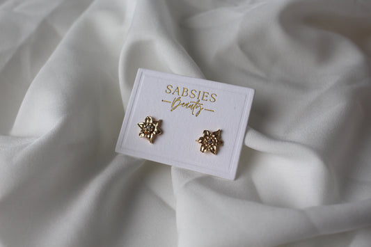 Gold Flower Stud | 18k Gold Plated