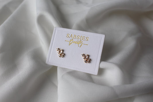 Crystal Cluster Stud | 18k Gold Plated