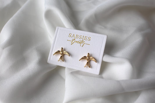 Gold Bird Stud | 18k Gold Plated