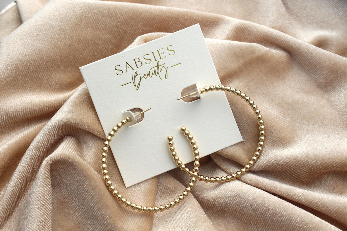 Large Bubble Hoop 18k Gold Plated