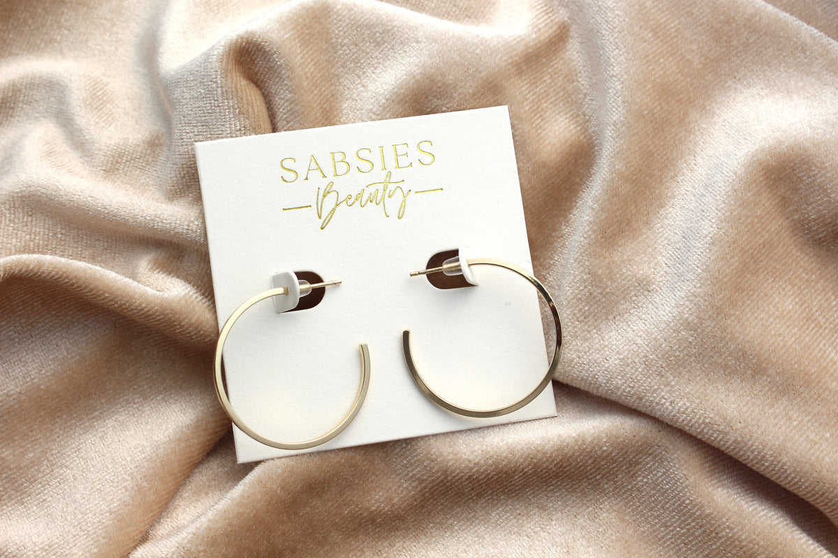 Large Smooth Open Hoop 18k Gold Plated