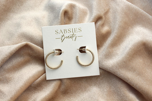 Medium Textured Open Hoop 18k Gold Plated (Color is Antique Gold)