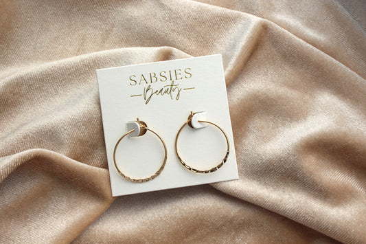 Medium Textured Closed Hoop 18k Gold Plated