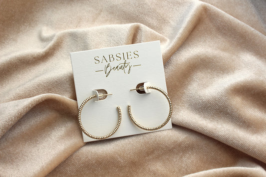 Medium Textured Open Hoop 18k Gold Plated (Color is Antique Gold)