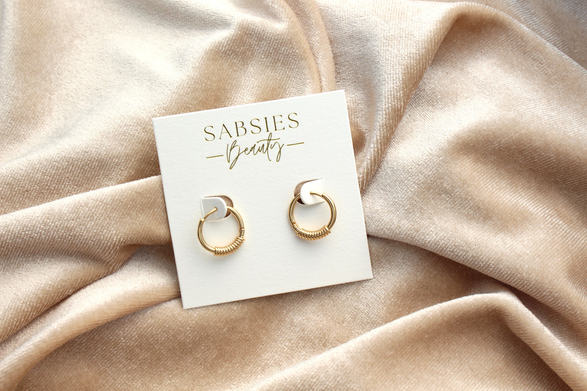 Small Huggie with Texture 18k Gold Plated