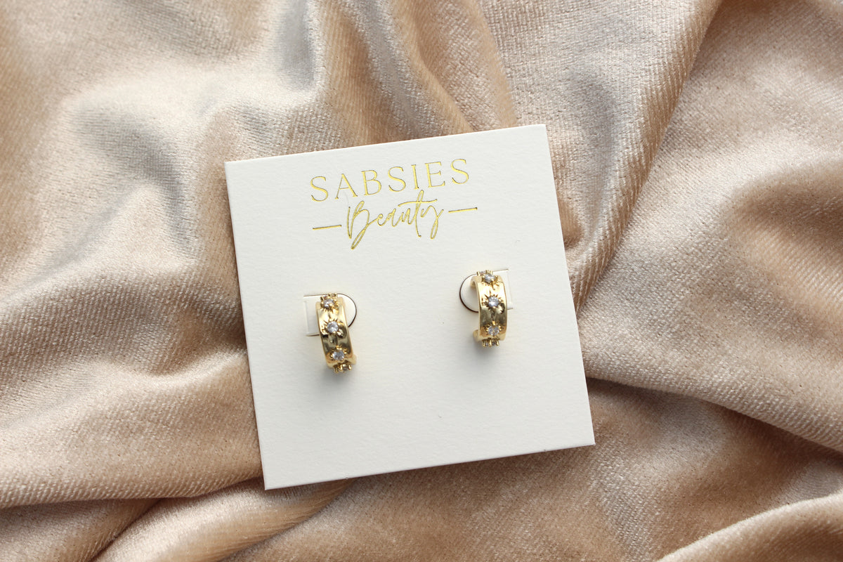 Half Hoop with Stars 18k Gold Plated