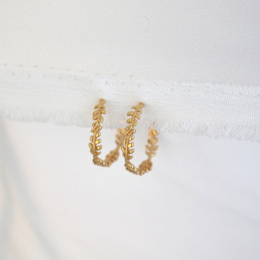 Vines Medium Open Hoop 18k Gold Plated