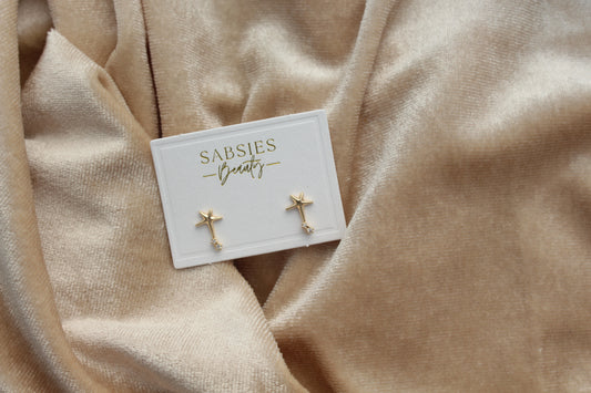 Star with Crystal Stud 18k Gold Plated
