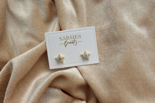 Crystal Star Stud 18k Gold Plated