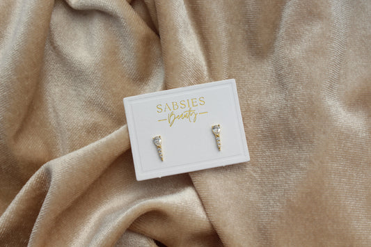 Tear Drop Crystal Stud 18k Gold Plated