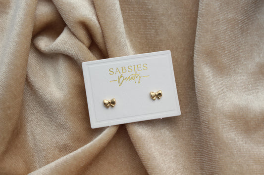 Dainty Bow Stud 18k Gold Plated