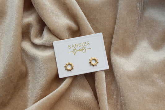 Open Sun Stud 18k Gold Plated